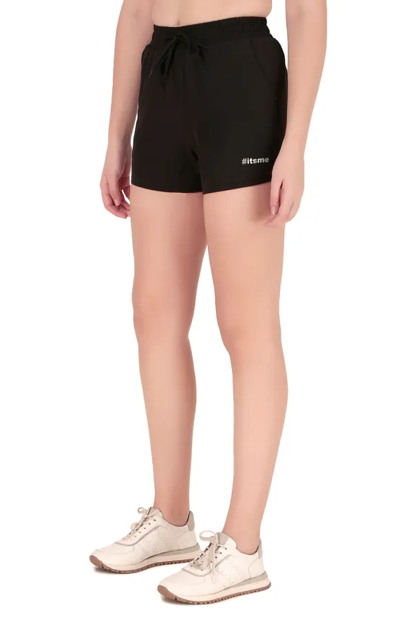 Black_Polyester_&_Ns_Lycra_Solid_Shorts_For_Women