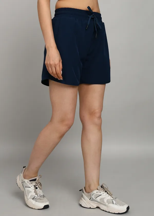 Airforce_Blue_Solid_Shorts_For_Women