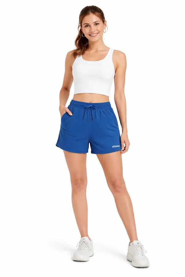 Royal_Blue_Polyester_&_Ns_Lycra_Solid_Shorts_For_Women