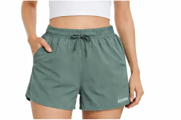 Light_Green_Polyester_&_Ns_Lycra_Solid_Shorts_For_Women