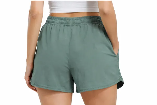 Light_Green_Polyester_&_Ns_Lycra_Solid_Shorts_For_Women