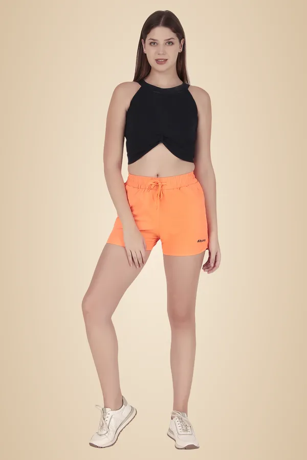 Orange_Polyester_&_Ns_Lycra_Solid_Shorts_For_Women