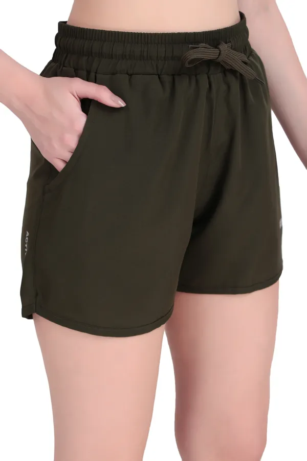 Green_Polyester_&_Ns_Lycra_Solid_Shorts_For_Women