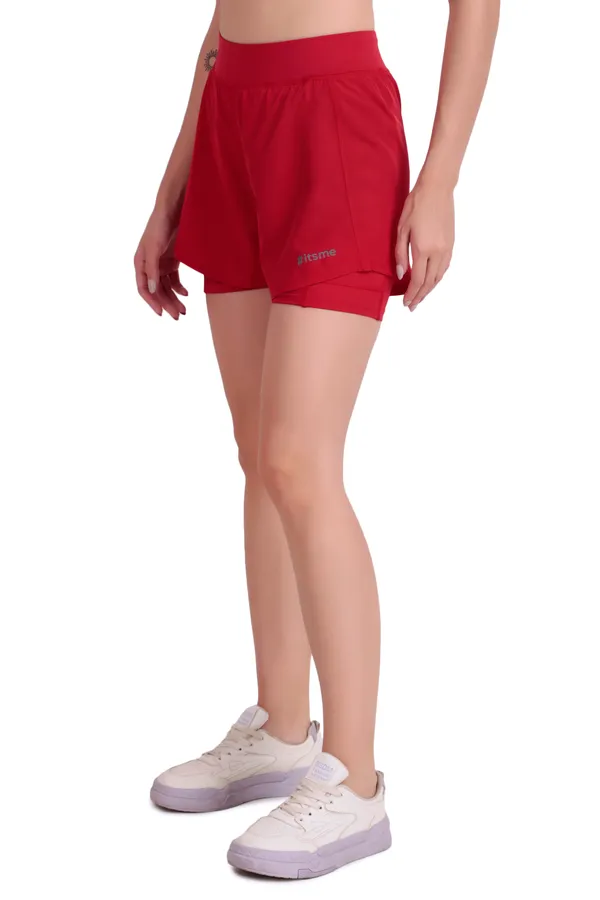 Red_Polyester_&_Ns_Lycra_2_In_1_Compression_Shorts_For_Women