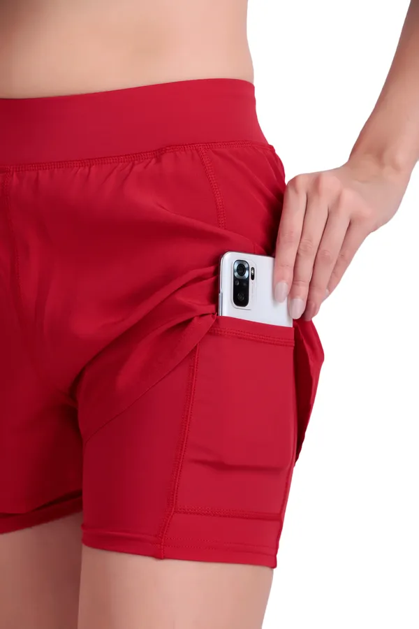 Red_Polyester_&_Ns_Lycra_2_In_1_Compression_Shorts_For_Women