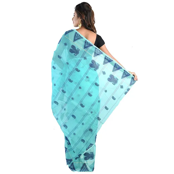 C-Green_Pure_Cotton_Saree_Without_Blouse_Piece_For_Women