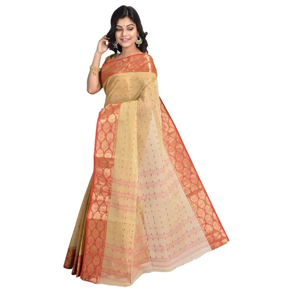 Tashore_colour_Pure_Cotton_Woven_Saree_Without_Blouse_Piece_For_Women