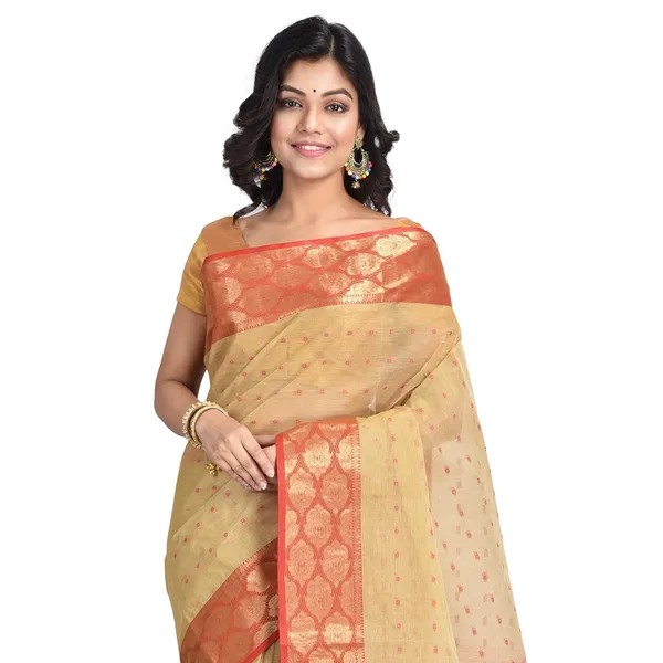 Tashore_colour_Pure_Cotton_Woven_Saree_Without_Blouse_Piece_For_Women
