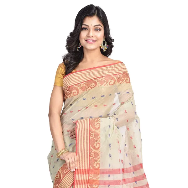 Pure_Cotton_Bengali_Handloom_Tant_Saree_For_Women_wothout_Blouse