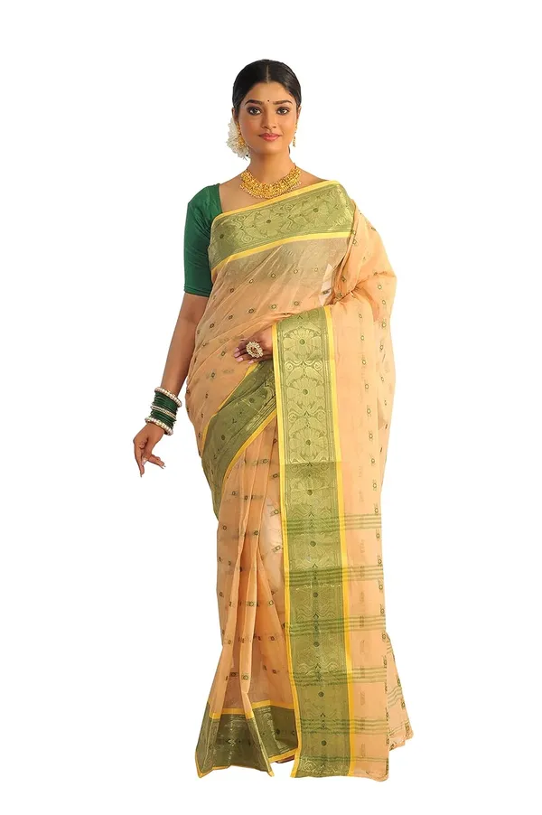 Traditional_Pure_Cotton_Bengal_Handloom_Tant_Saree_Without_Blouse_Piece_For_Women
