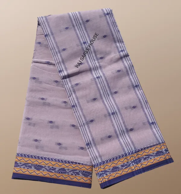 Grey_Rose__Colour_Bengali_100_%_Pure_Cotton_Saree_-_Handloom_Saree_Daily_Wear_Tant_Saree-_Without_Blouse__For_Women_______________