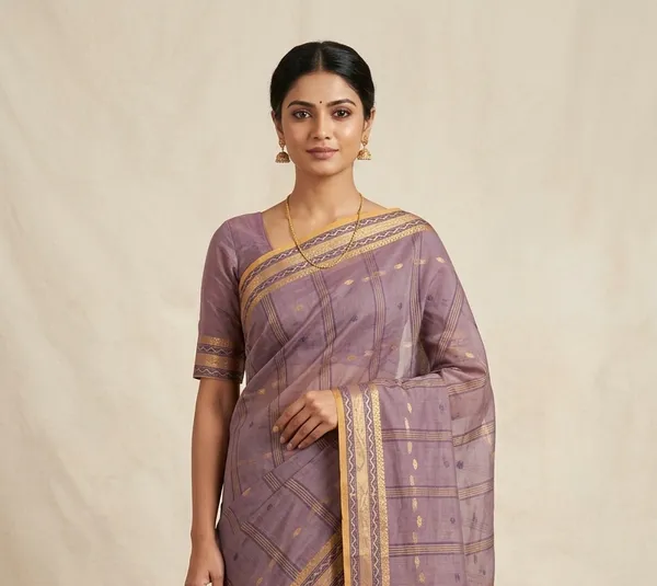 Light_Brown__Bengali_100%_Pure_Cotton_Tant_Saree_-_Handloom_Saree_Daily_Wear_Tant_Saree_without_Blouse_For_Women