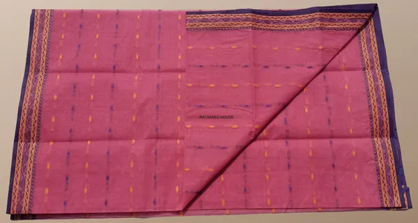 Rose_Pink__Bengali_100%_Pure_Cotton_Saree_-_Handloom_Saree_Daily_Wear_Tant_Saree_without_Blouse_For_Women