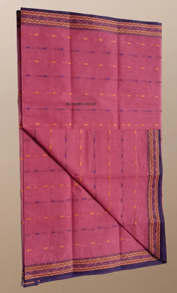 Rose_Pink__Bengali_100%_Pure_Cotton_Saree_-_Handloom_Saree_Daily_Wear_Tant_Saree_without_Blouse_For_Women