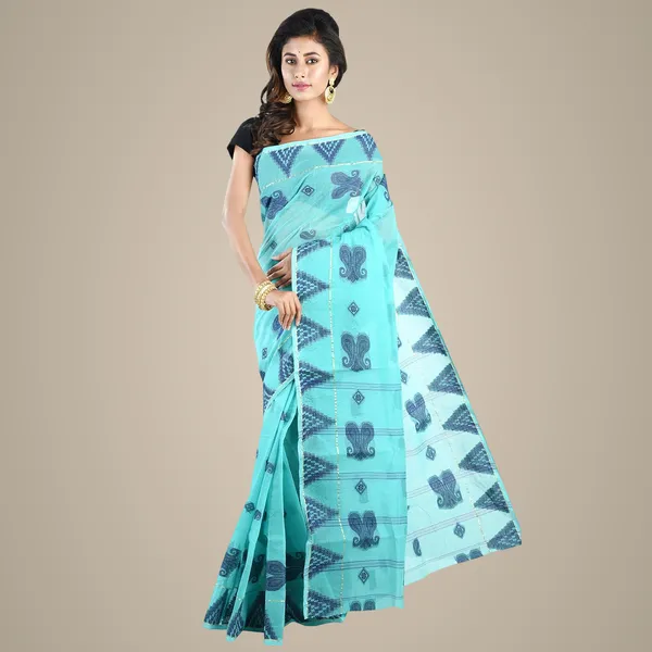 C-Green_Pure_Cotton_Saree_Without_Blouse_Piece_For_Women