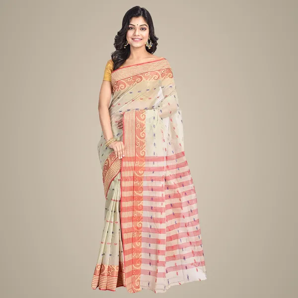Pure_Cotton_Bengali_Handloom_Tant_Saree_For_Women_wothout_Blouse