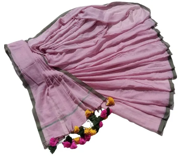 Rose_Pink_with__Light_Green_Bengali_Mol_Soft_Pure_Cotton__Saree_-_Handloom_Saree_Daily_Wear_Tant_Saree_without_Blouse_For_Women