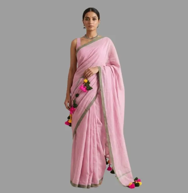 Rose_Pink_with__Light_Green_Bengali_Mol_Soft_Pure_Cotton__Saree_-_Handloom_Saree_Daily_Wear_Tant_Saree_without_Blouse_For_Women