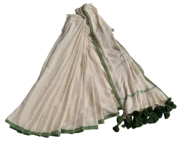 English_Colour_with__Light_Green_Edge_Bengali_Mol_Soft_100%_Pure_Cotton__Saree_-_Handloom_Saree_Daily_Wear_Tant_Saree_without_Blouse_For_Women00
