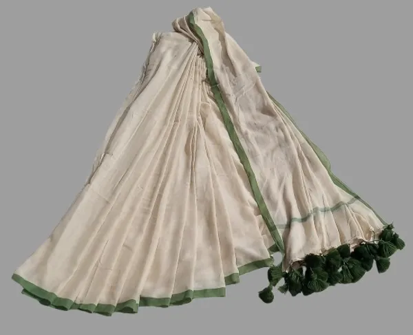 English_Colour_with__Light_Green_Edge_Bengali_Mol_Soft_100%_Pure_Cotton__Saree_-_Handloom_Saree_Daily_Wear_Tant_Saree_without_Blouse_For_Women00