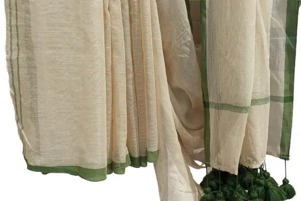 English_Colour_with__Light_Green_Edge_Bengali_Mol_Soft_100%_Pure_Cotton__Saree_-_Handloom_Saree_Daily_Wear_Tant_Saree_without_Blouse_For_Women00
