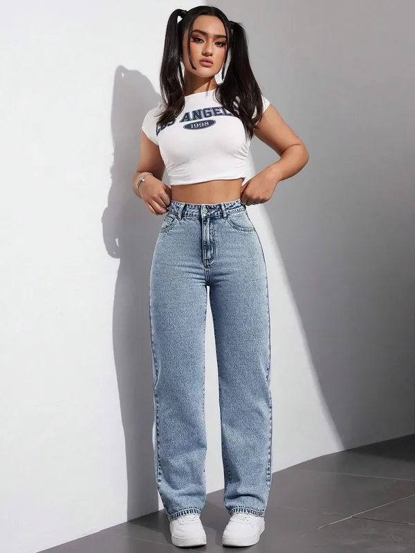 Black_High_Rise_Denim_Blend_Jeans_For_Women