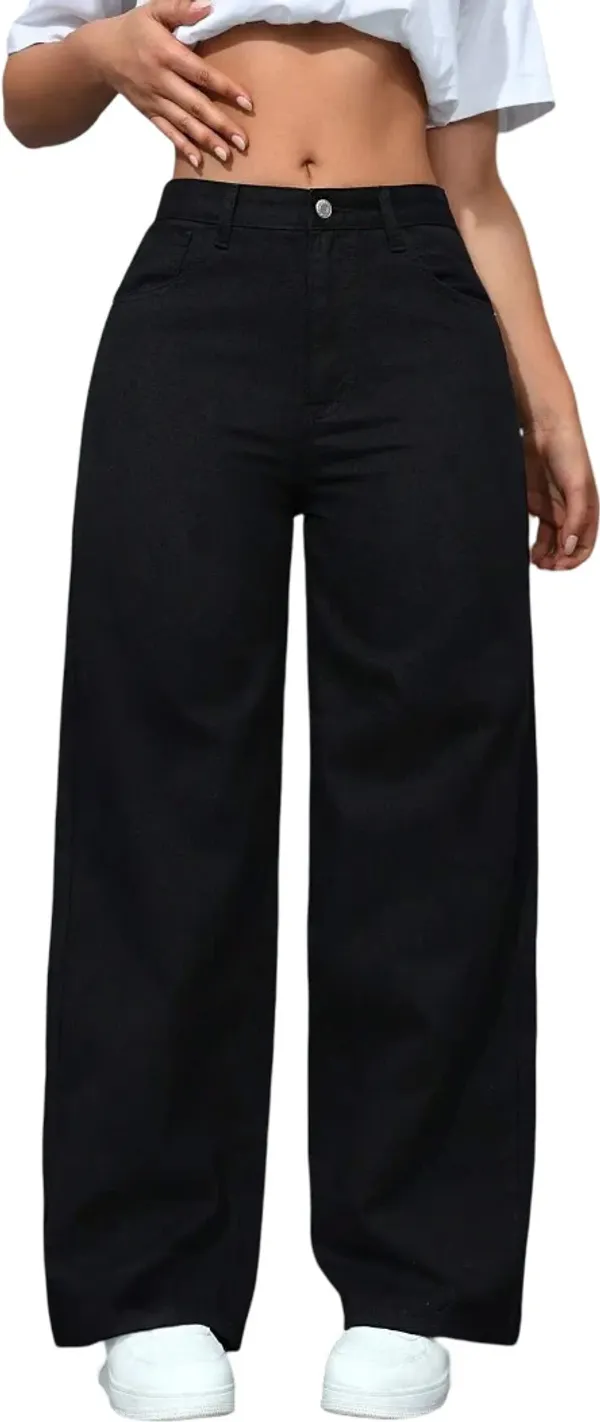 Black_High_Rise_Denim_Blend_Jeans_For_Women
