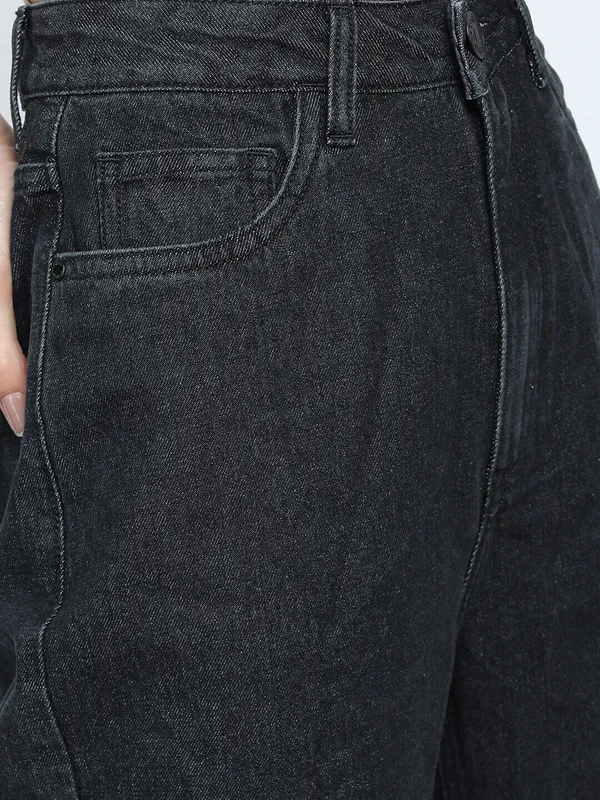 Black_High_Rise_Denim_Blend_Jeans_For_Women