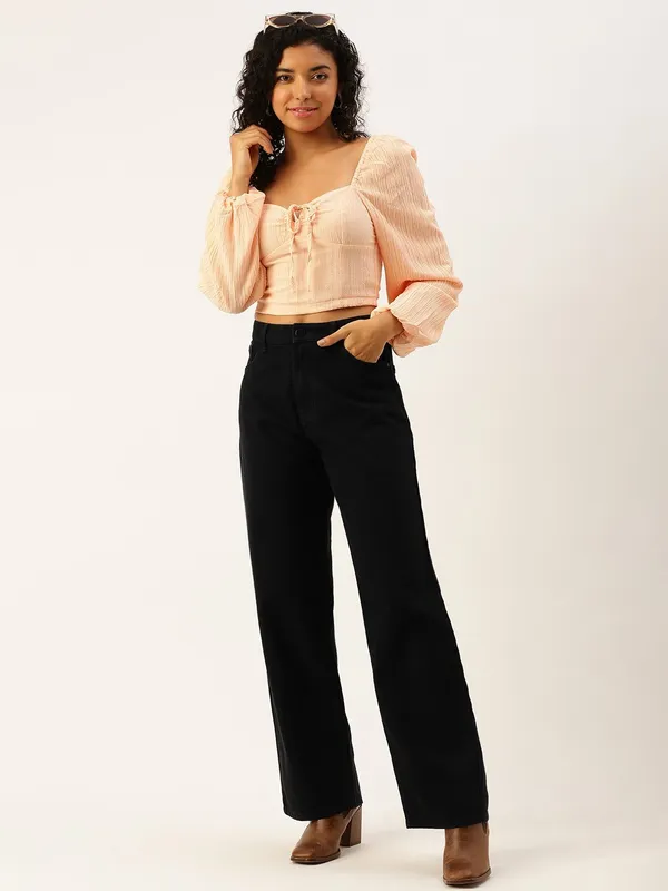 Black_High_Rise_Denim_Blend_Jeans_For_Women