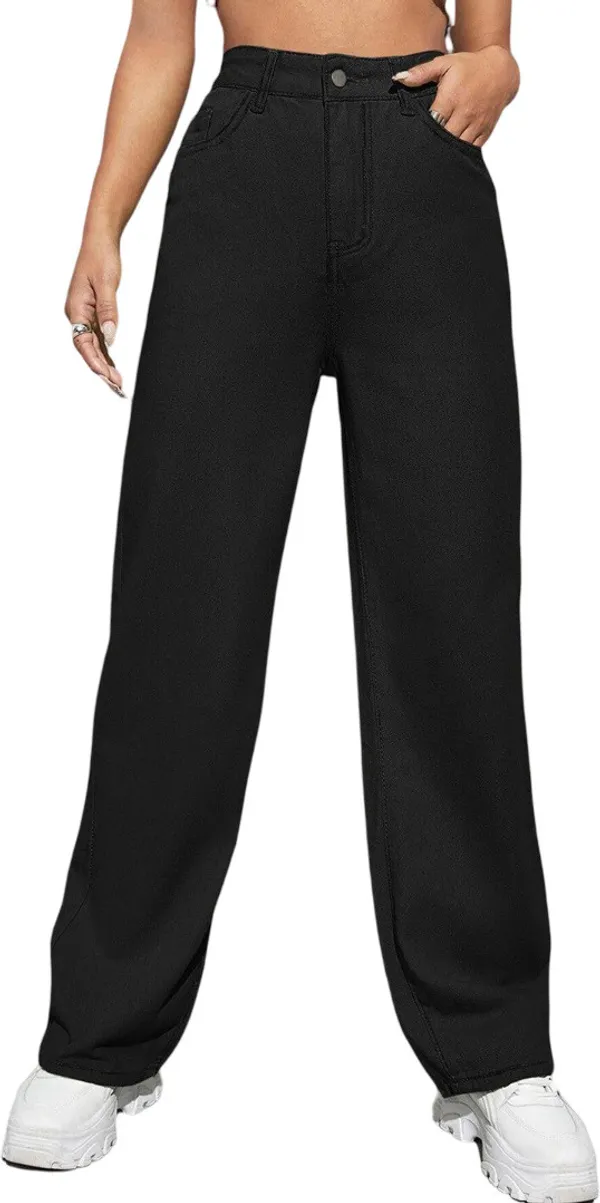 Black_High_Rise_Denim_Blend_Jeans_For_Women