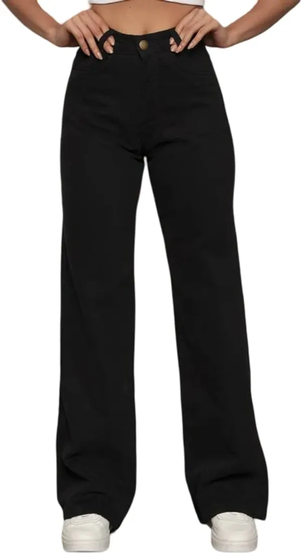 Black_High_Rise_Denim_Blend_Jeans_For_Women