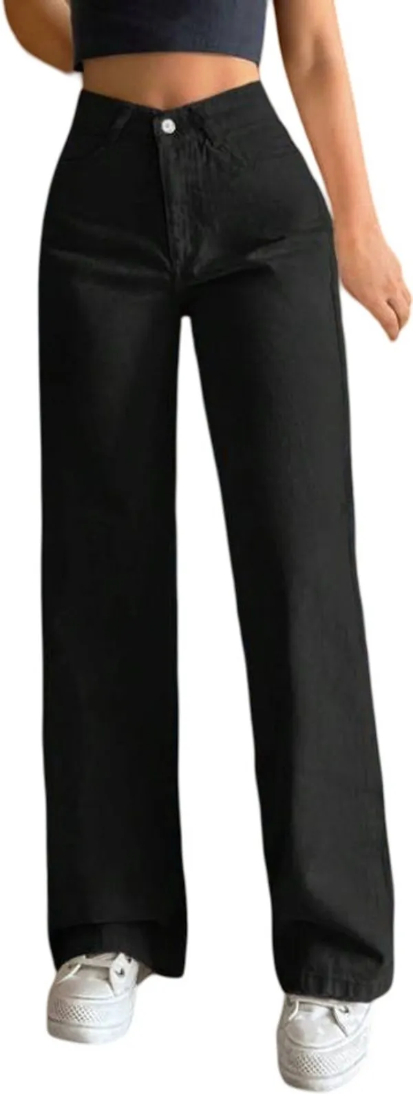 Black_High_Rise_Denim_Blend_Jeans_For_Women