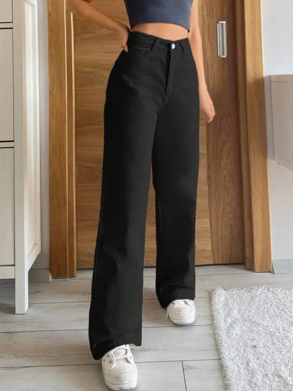 Black_High_Rise_Denim_Blend_Jeans_For_Women