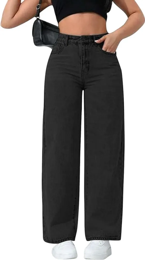 Black_High_Rise_Denim_Blend_Jeans_For_Women