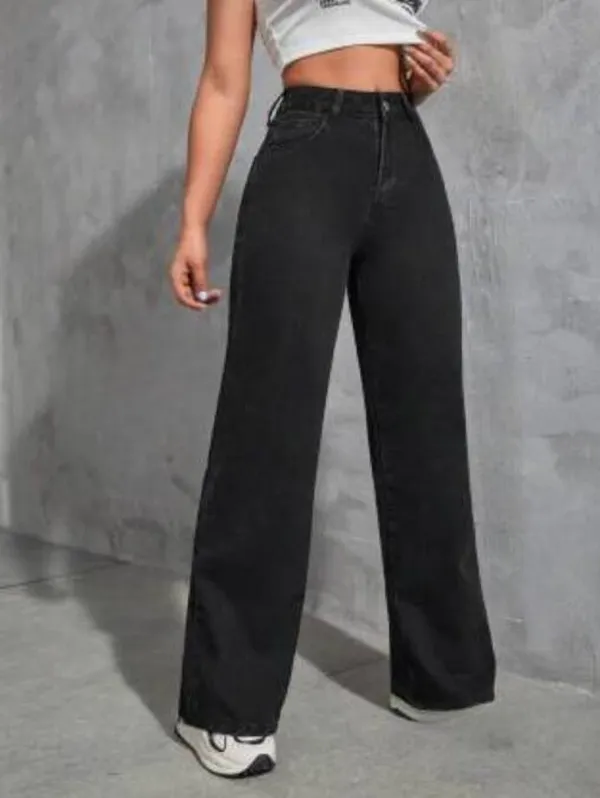 Black_High_Rise_Denim_Blend_Jeans_For_Women
