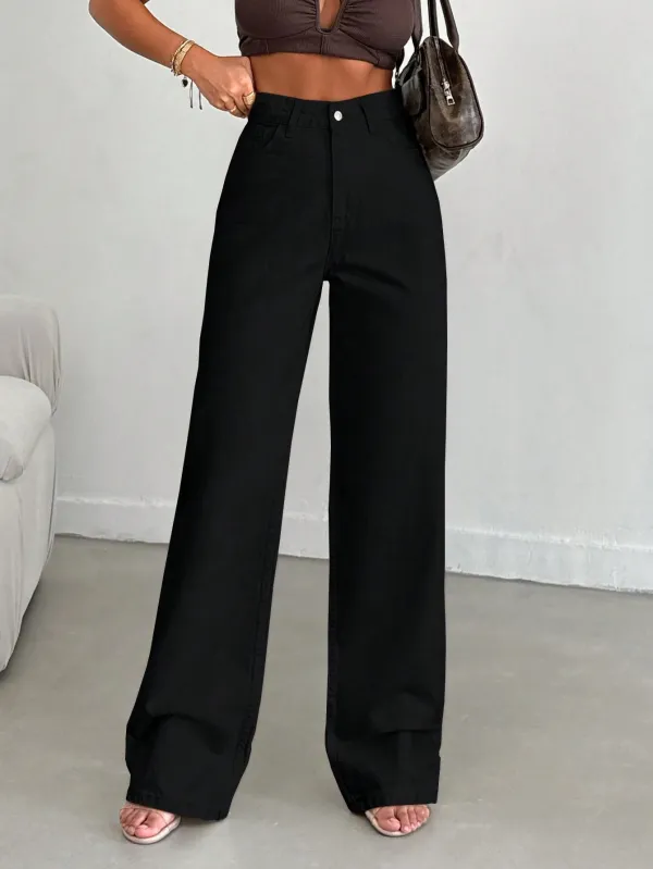 Black_High_Rise_Denim_Blend_Jeans_For_Women