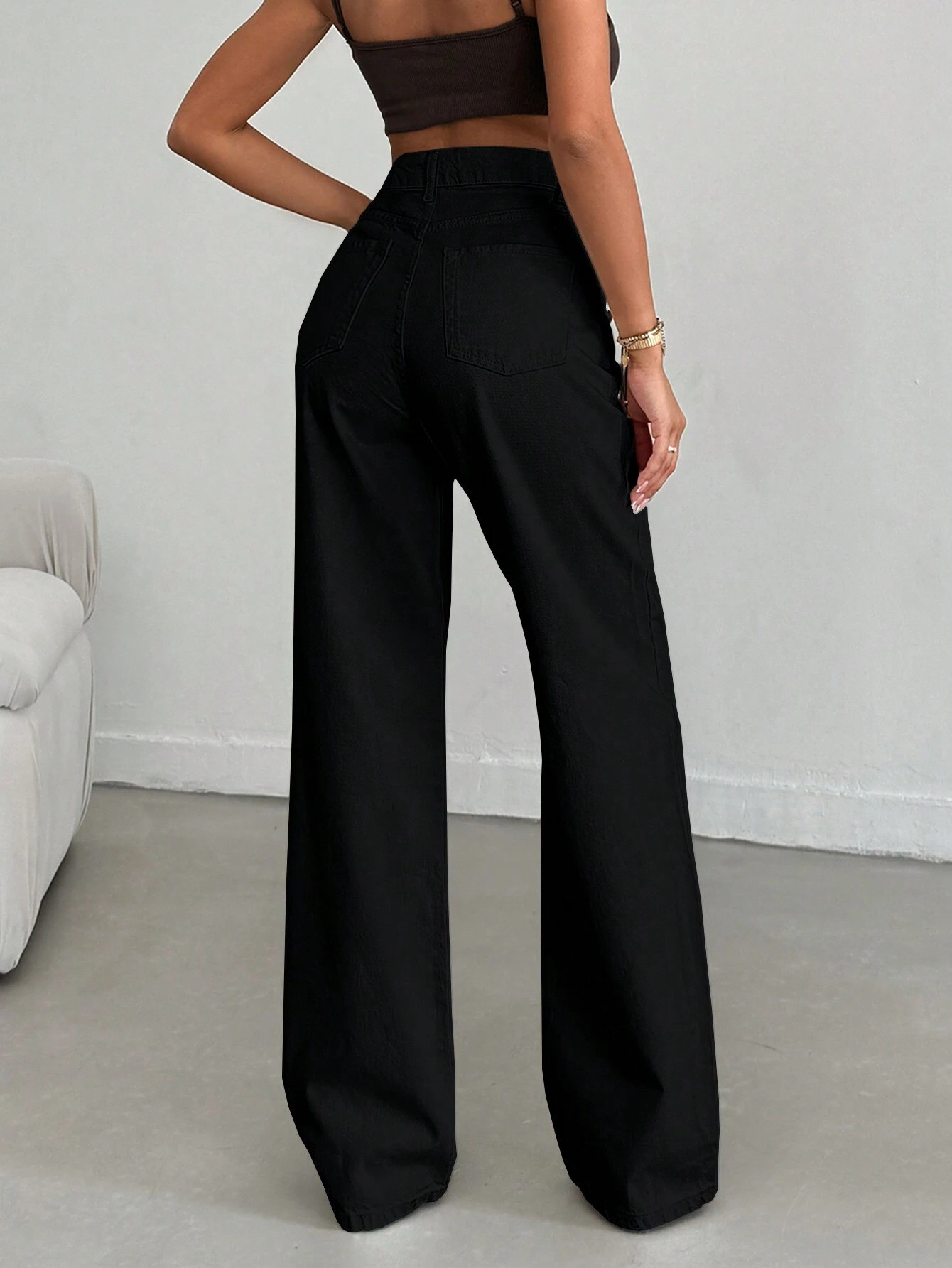 Black_High_Rise_Denim_Blend_Jeans_For_Women