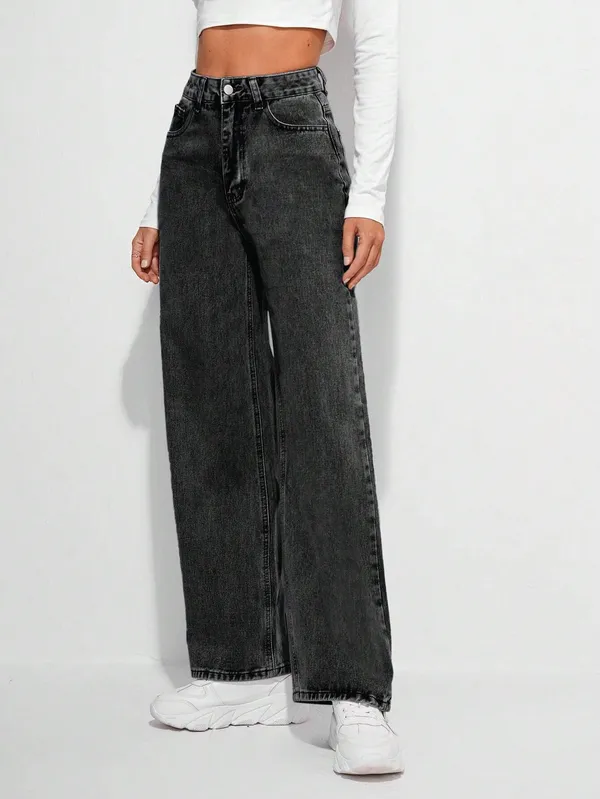 Black_High_Rise_Denim_Blend_Jeans_For_Women