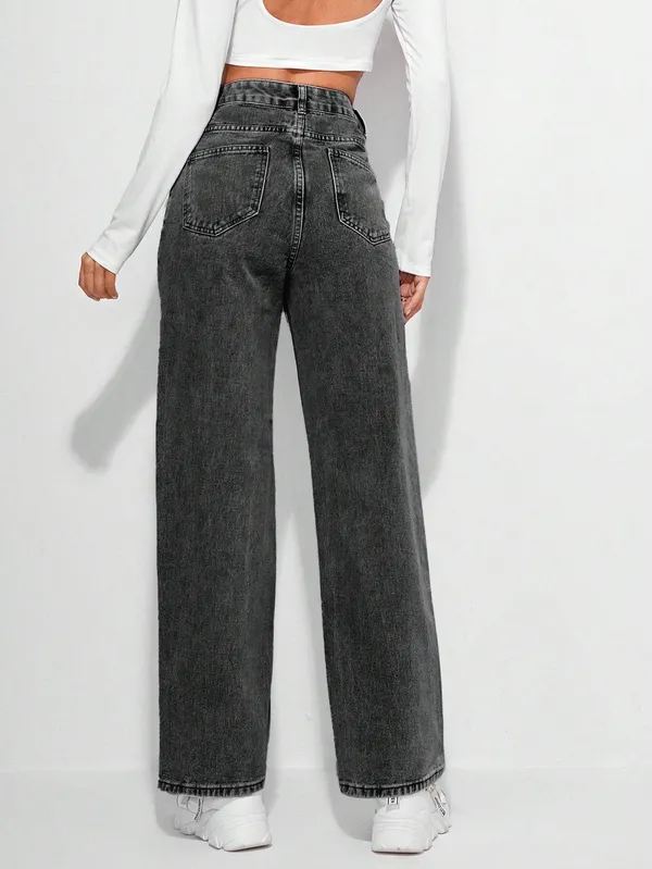 Black_High_Rise_Denim_Blend_Jeans_For_Women