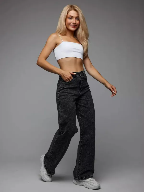 Black_High_Rise_Denim_Blend_Jeans_For_Women