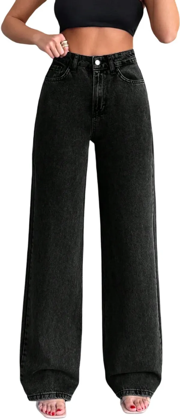 Black_High_Rise_Denim_Blend_Jeans_For_Women