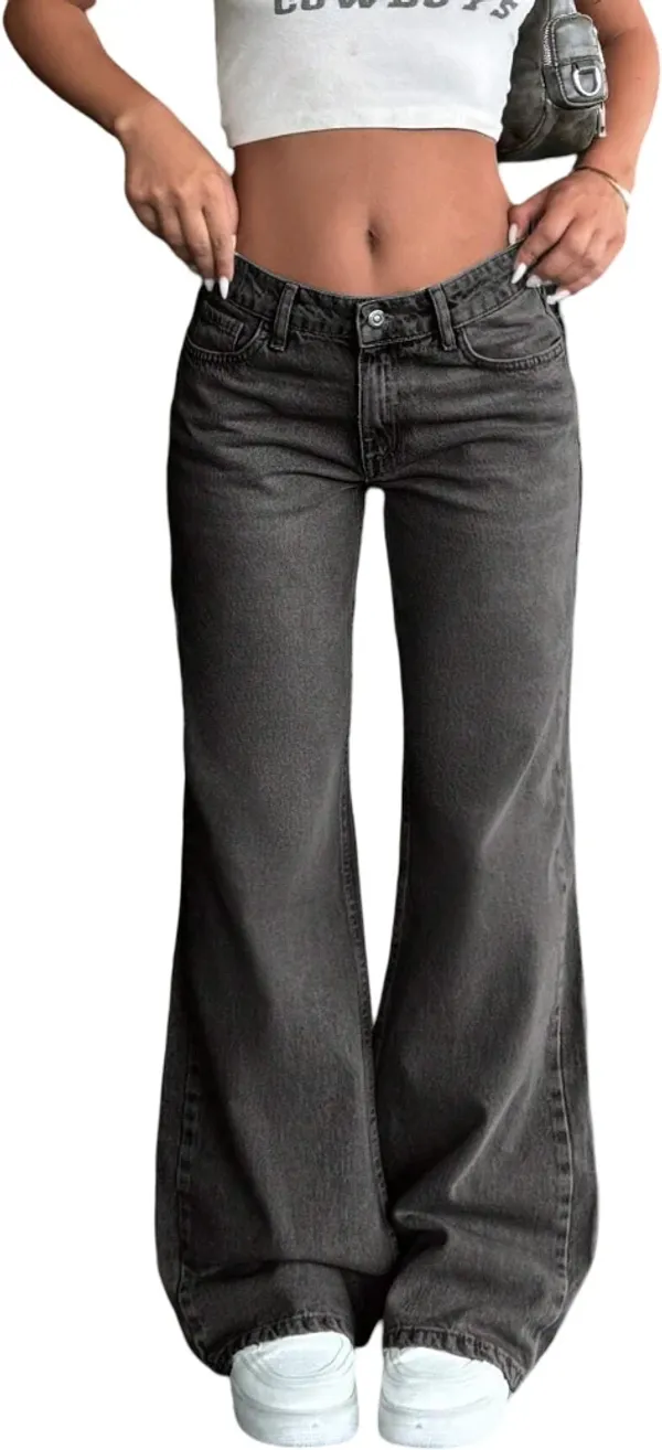 Dark_Grey_High_Rise_Denim_Blend_Jeans_For_Women