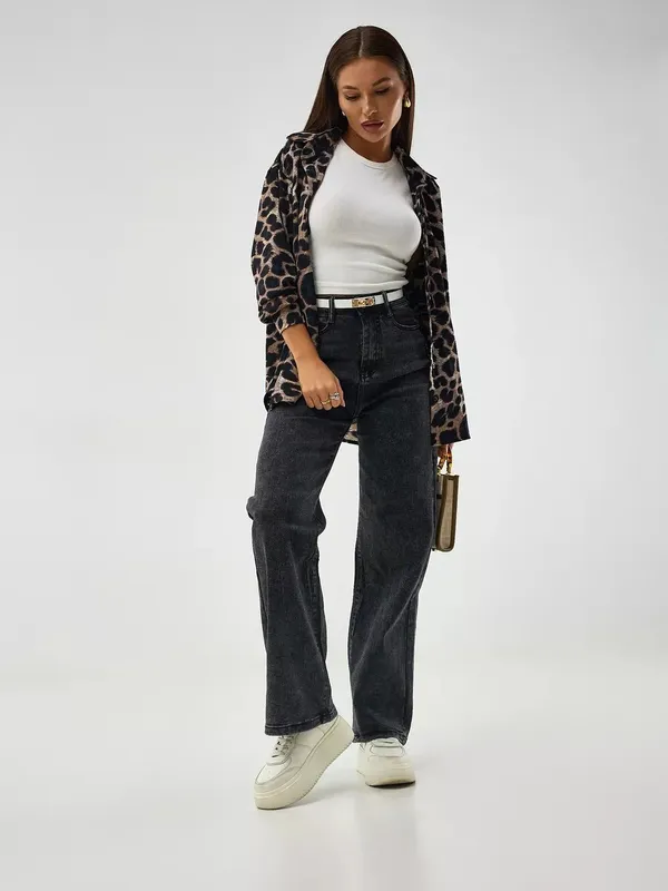 Dark_Grey_High_Rise_Denim_Blend_Jeans_For_Women