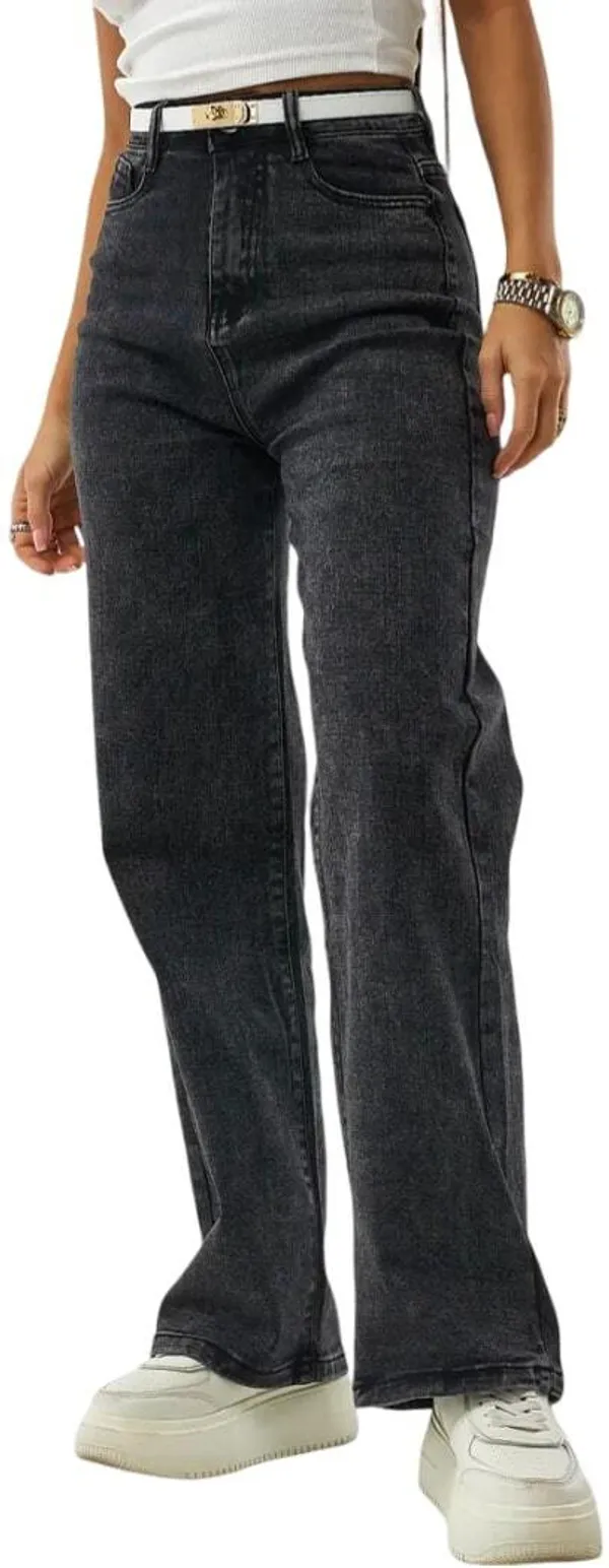 Dark_Grey_High_Rise_Denim_Blend_Jeans_For_Women