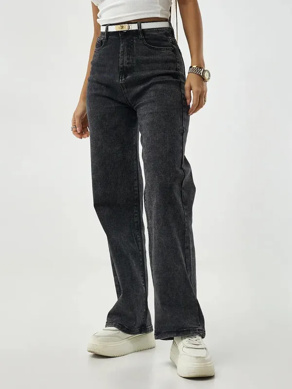 Dark_Grey_High_Rise_Denim_Blend_Jeans_For_Women