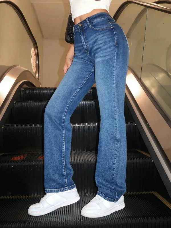 Blue_High_Rise_Denim_Blend_Jeans_For_Women