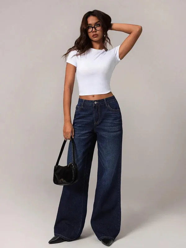 Dark_Blue_High_Rise_Denim_Blend_Jeans_For_Women