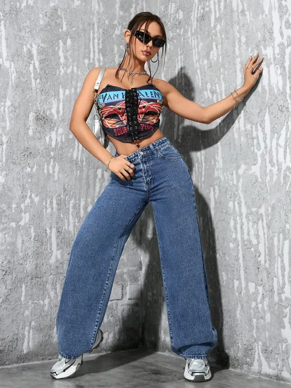 Blue_High_Rise_Denim_Blend_Jeans_For_Women