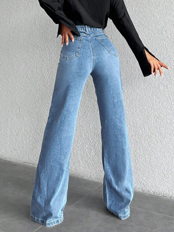 Blue_High_Rise_Denim_Blend_Jeans_For_Women