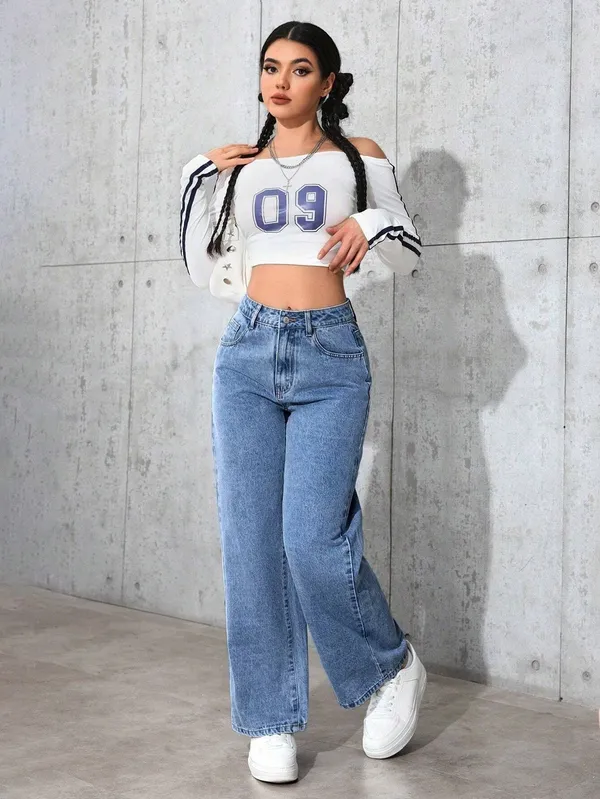Blue_High_Rise_Denim_Blend_Jeans_For_Women